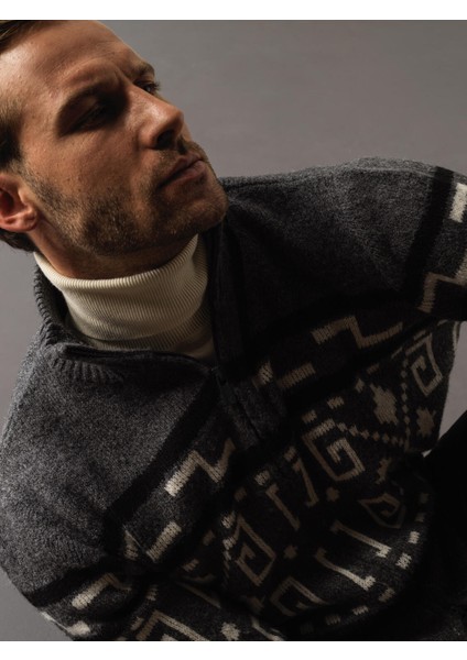 Erkek Antrasit Regular Fit Hırka fırsatları