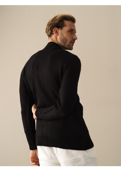 Erkek Siyah Regular Fit Fermuarlı Hırka indirimleri