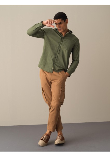 Erkek Camel Pamuklu Kargo Cep Pantolon fiyatları