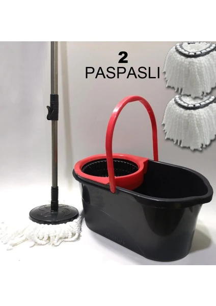 Extra 1 Adet Microfiber Püskül Hediyeli 360° Dönerli Mop Lodos Temizlik Kova Seti Sık-Sil-Yıka-Arıt