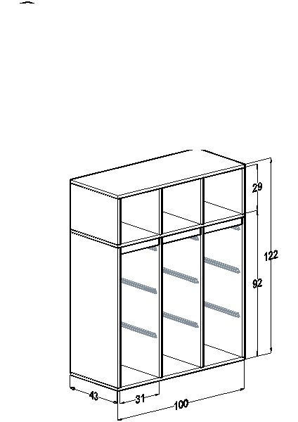 Kitaplıklı Oyuncak Dolabı Batu 4 Mdf