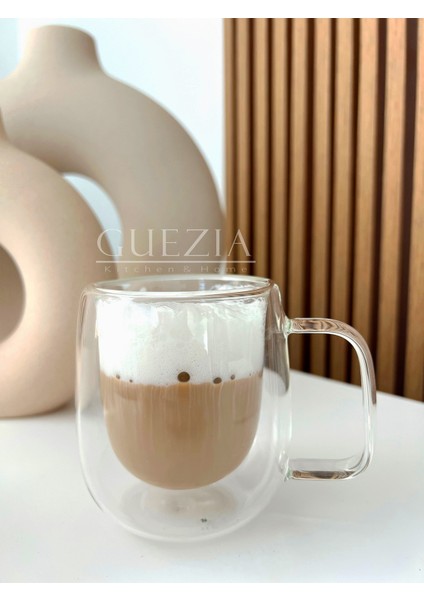 Isıya Dayanıklı Çift Camlı Çift Cidarlı Cam Kupa | 1 Adet | 250ML