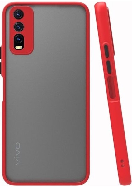 Vivo Y20 Kılıf Hux Arkası Buğulu Sert Mika Silikon + Ekran Koruyucu