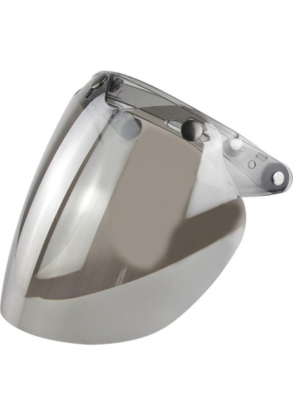 Açık Yüz Için 3 Snap Visor Retro Ön Cam Dayanıklı (Yurt Dışından)