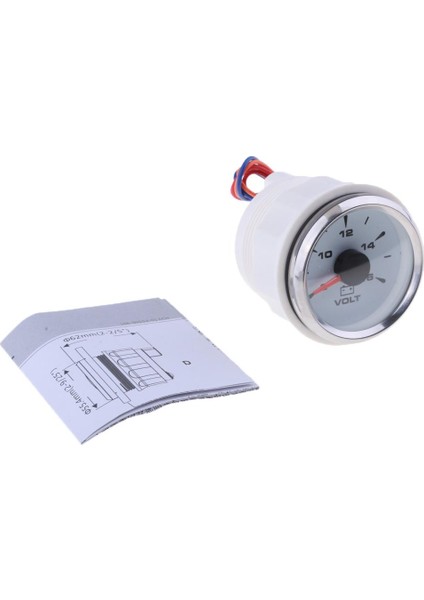52MM 2 Inç Metre Gösterge Beyaz Yüz Krom Çerçeve 8 ~ 16V (Yurt Dışından)