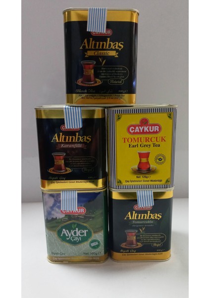 Ayder Tomurcuk ve Altınbaş 100 gr Teneke Kutu Çaylar 100 gr x 5