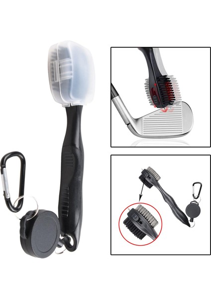 Dayanıklı Golf Kulübü Fırça Temizleyici Temizlik Aracı Geri Çekilebilir Aksesuarlar Siyah (Yurt Dışından) indirimleri