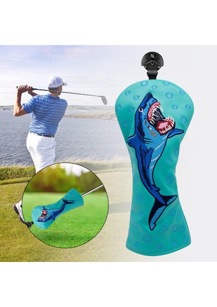 Deri Golf Kulübü Kafa Kapağı 1 3 5 Ut Headcover ile No. Tag Poleece Astar Ut Deniz Mavisi (Yurt Dışından)