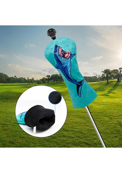 Deri Golf Kulübü Kafa Kapağı 1 3 5 Ut Headcover ile No. Tag Poleece Astar Ut Deniz Mavisi (Yurt Dışından)
