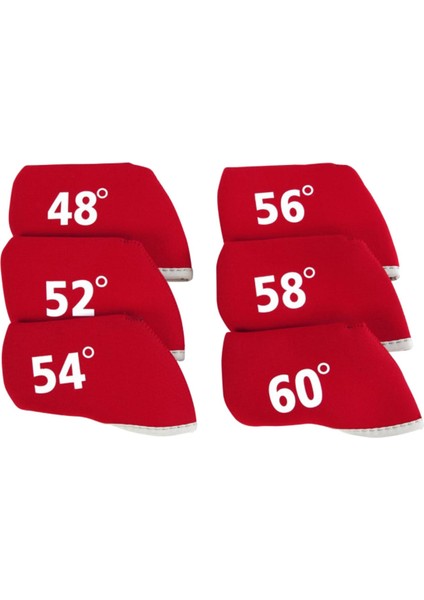 6 Adet Golf Club Headcover Demir Kafa Kapakları Tüm Sürücü Kulüpleri Spor Kırmızı (Yurt Dışından)