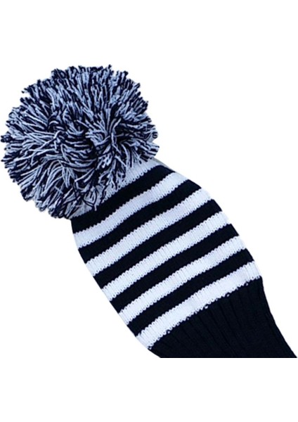 1 Adet Beyaz Çizgili Klasik Örgü Pom Kafa Kapağı, Golf Kulübünüzü Koruyun (Yurt Dışından) fırsatları