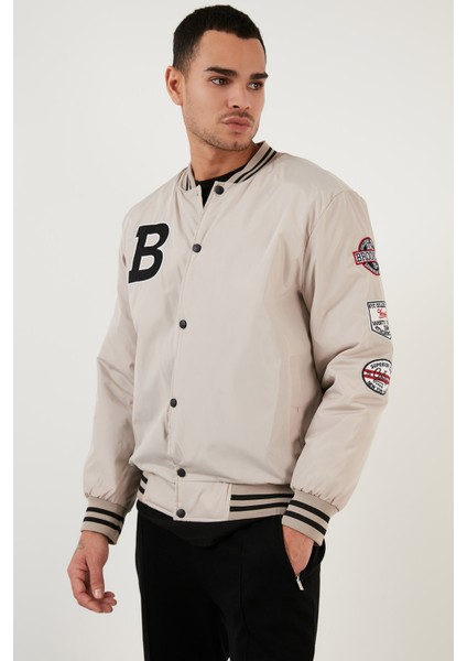 Logolu Oversize Cepli Kolej Yaka Bomber Mont Erkek Mont 5715514