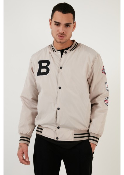 Logolu Oversize Cepli Kolej Yaka Bomber Mont Erkek Mont 5715514