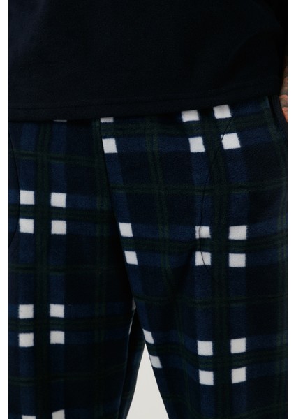 Regular Fit Bisiklet Yaka Kışlık Yumuşak Dokulu Polar Pijama Takımı Erkek Pijama Takımı 6096100