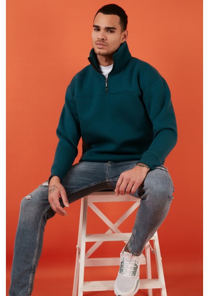 Regular Fit Pamuklu Içi Tüylü Yumuşak Şardonlu Kışlık Sweat Erkek Sweat 59053431