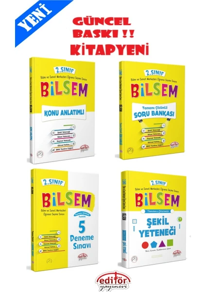 Editör Yayınları 2. Sınıf Bilsem Konu Anlatım Soru Bankası Deneme Şekil Yeteneği Seti Yeni Baskı