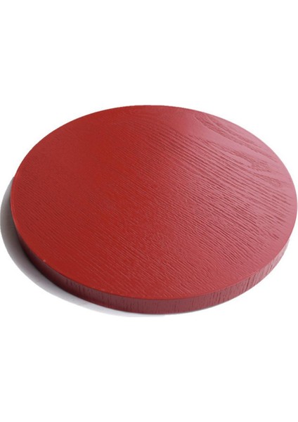 Yuvarlak Ahşap Servis Tepsisi Kırmızı 30 cm. (Yurt Dışından)