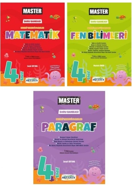 Master 4. Sınıf Master Matematik Master Fen Bilimleri Master Paragraf Soru Bankası Set 2023