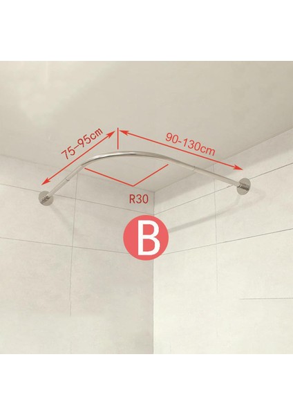 L-Shapaed Banyo Küvet Köşe Duş Perdesi Çubuk Büyük Uzay 70-95 x 90-130 cm. (Yurt Dışından) fiyatları