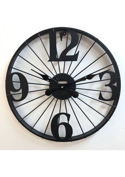 Ferforje Büyük Boy 50 cm Metal Çerçeveli Lazer Kesim Toz Boyalı Duvar Saati E2754 fiyatları
