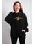 Oversize Hoodie Star Mickey Mouse Write Black 1