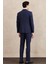 ALTINYILDIZ CLASSICS Erkek Lacivert Slim Fit Dar Kesim Mono Yaka Desenli Yelekli Smokin Takım 4