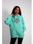 Oversize Hoodie Energy Of Hardcore Write Turquoise 1