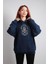 Oversize Hoodie Energy Of Hardcore Write Navy Blue 1
