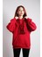 Oversize Hoodie Rock And Roll Themed Red 1