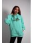 Oversize Hoodie Star Mickey Mouse Write Turquoise 1