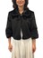 Newin Style Geniş Kollu ve Yakalı Gelin Etol Kürk Bolero Siyah 2