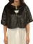 Newin Style Yarım Kollu Kristal Taş Broşa Sahip Gelin Etol Kürk Bolero Siyah 2