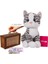 Sevimli Miyavlayan Kedi 25 cm Peluş Oyuncak ve Ahşap 10.000 Hedefli Kumbara Para Biriktirme Kutusu 1