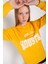 Kadın Sarı Houston Baskılı Bisiklet Yaka Oversize Sweatshirt 5