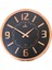 Rose Metal Çerçeveli Bombe Camlı Kabartma Rakamlı Duvar Saati E2775 Rb 1