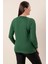 Kol Detaylı Büyük Beden Akrilik Kazak Yeşil 4