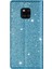 Huawei Mate 20 Pro Ultrathin Glitter Manyetik Yatay Flip Deri Telefon Kılıfı - Mavi 3