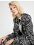 Zebra Desenli Kruvaze Blazer Ceket 2