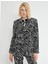 Zebra Desenli Kruvaze Blazer Ceket 5