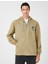 Kuru Kafa Işlemeli Kapşonlu Sweatshirt Cep Detaylı Pamuklu 3