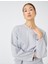Crop Sweatshirt Örgü Desenli Uzun Kollu 2