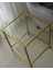 Yan Sehpa Kare 45*45 Gold Renk Temperli Cam 3