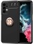 Caseworld Samsung Galaxy A23 Kılıf Renkli Yüzüklü Manyetik Silikon Kapak Siyah - Rose Gold 1