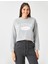 Crop Sweatshirt Baskılı Uzun Kollu Bisiklet Yaka Pamuklu 3