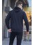 Siyah Kapüşonlu Basic Sweatshirt 6014 2