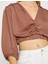 Crop Bluz V Yaka Balon Kollu 5