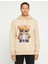 Ayı Baskılı Kapşonlu Sweatshirt Şardonlu 3