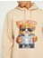 Ayı Baskılı Kapşonlu Sweatshirt Şardonlu 5