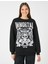Slogan Baskılı Sweatshirt Uzun Kollu Bisiklet Yaka 3