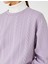 Crop Sweatshirt Örgü Desenli Uzun Kollu 5